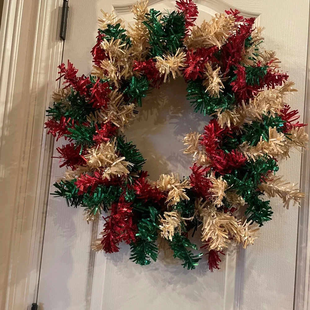 Festive Holiday Wreath and Candy Cane Set